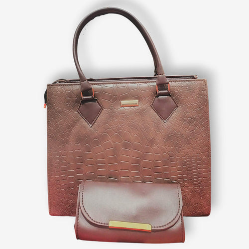 Croc Embossed 2-Piece Handbag Set