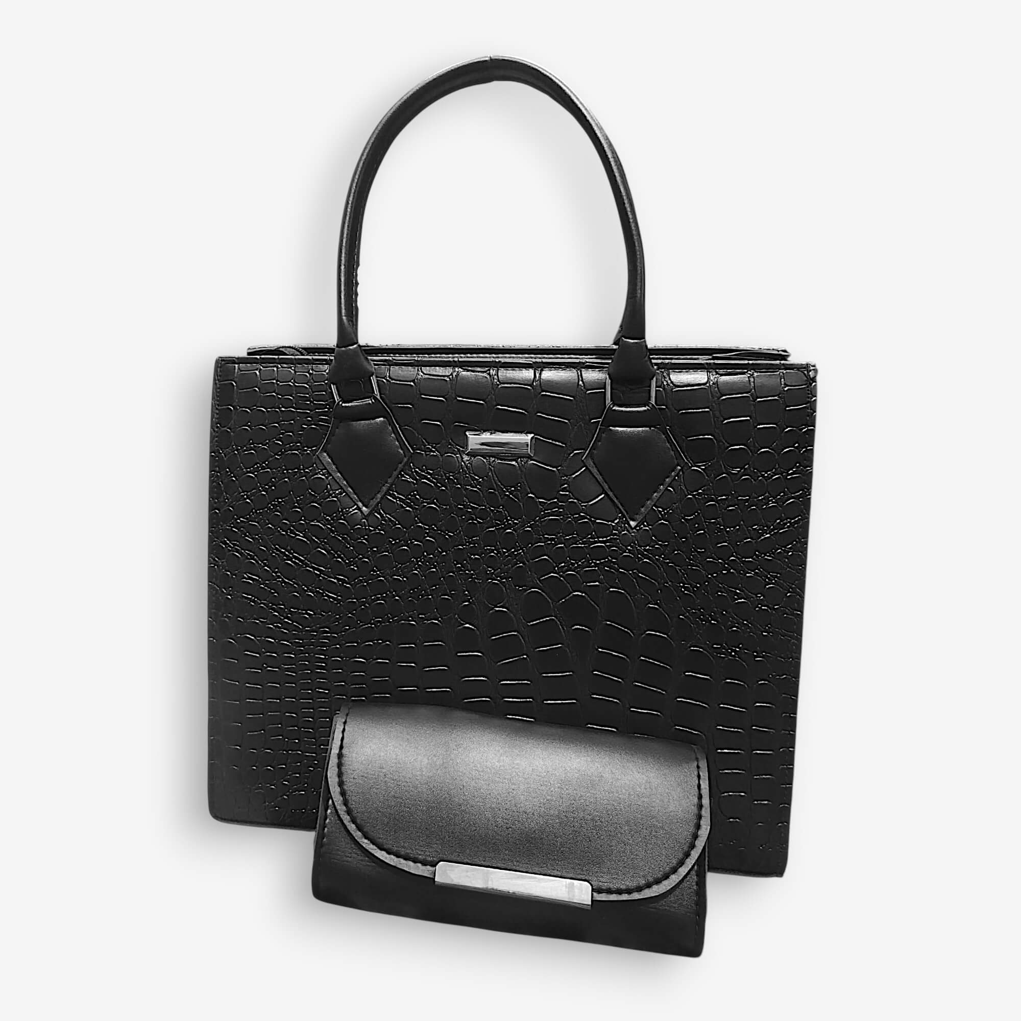 Croc Embossed 2-Piece Handbag Set